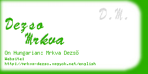 dezso mrkva business card